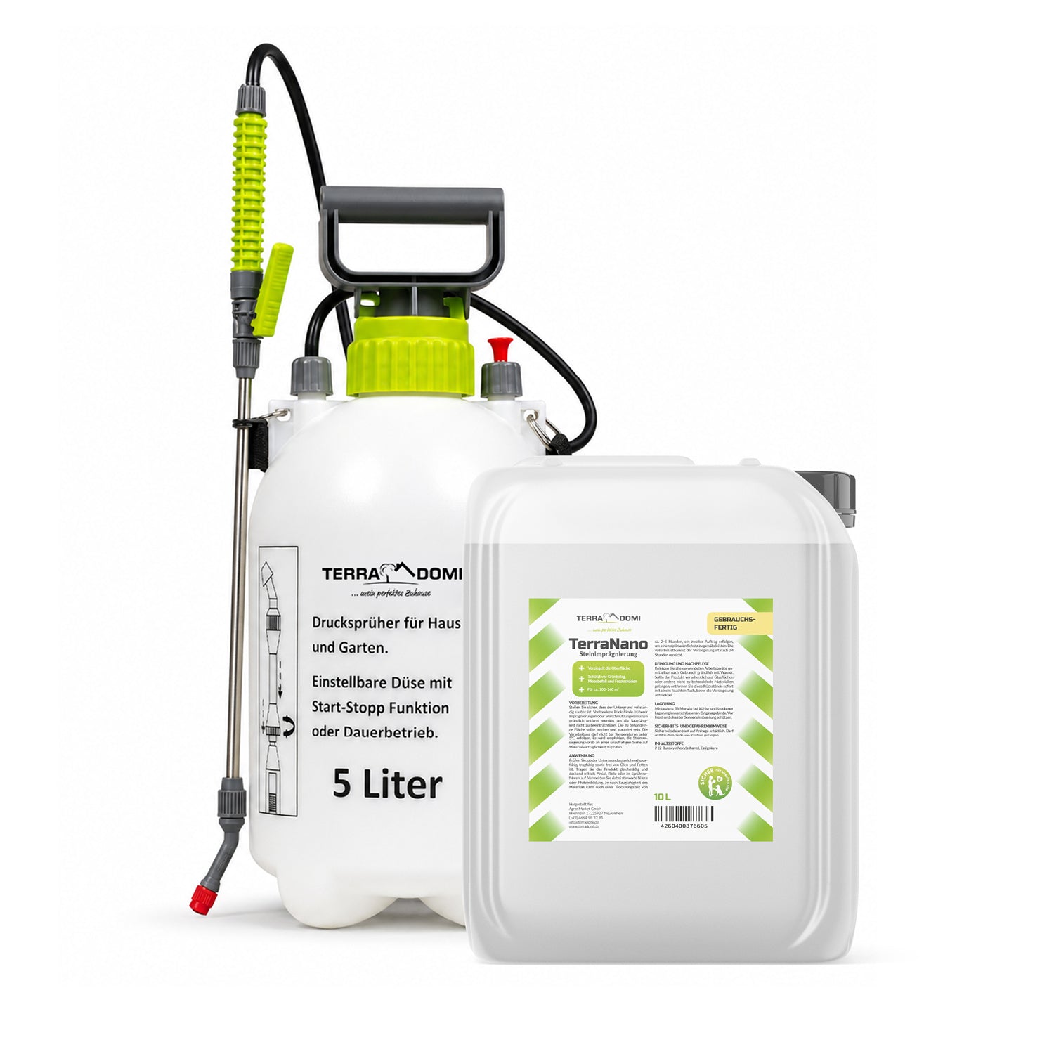Drucksprüher 5L + TerraNano Steinimprägnierung (Bundle)