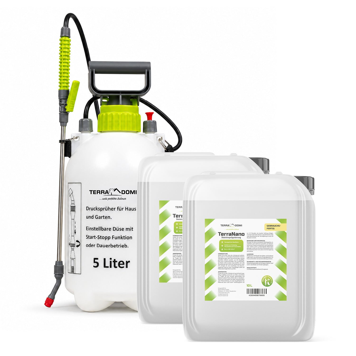 Drucksprüher 5L + TerraNano Steinimprägnierung (Bundle)