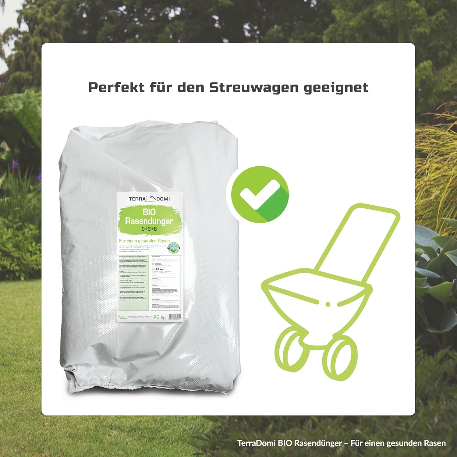 TerraDomi Bio Rasendünger Frühjahr & Sommer 20kg