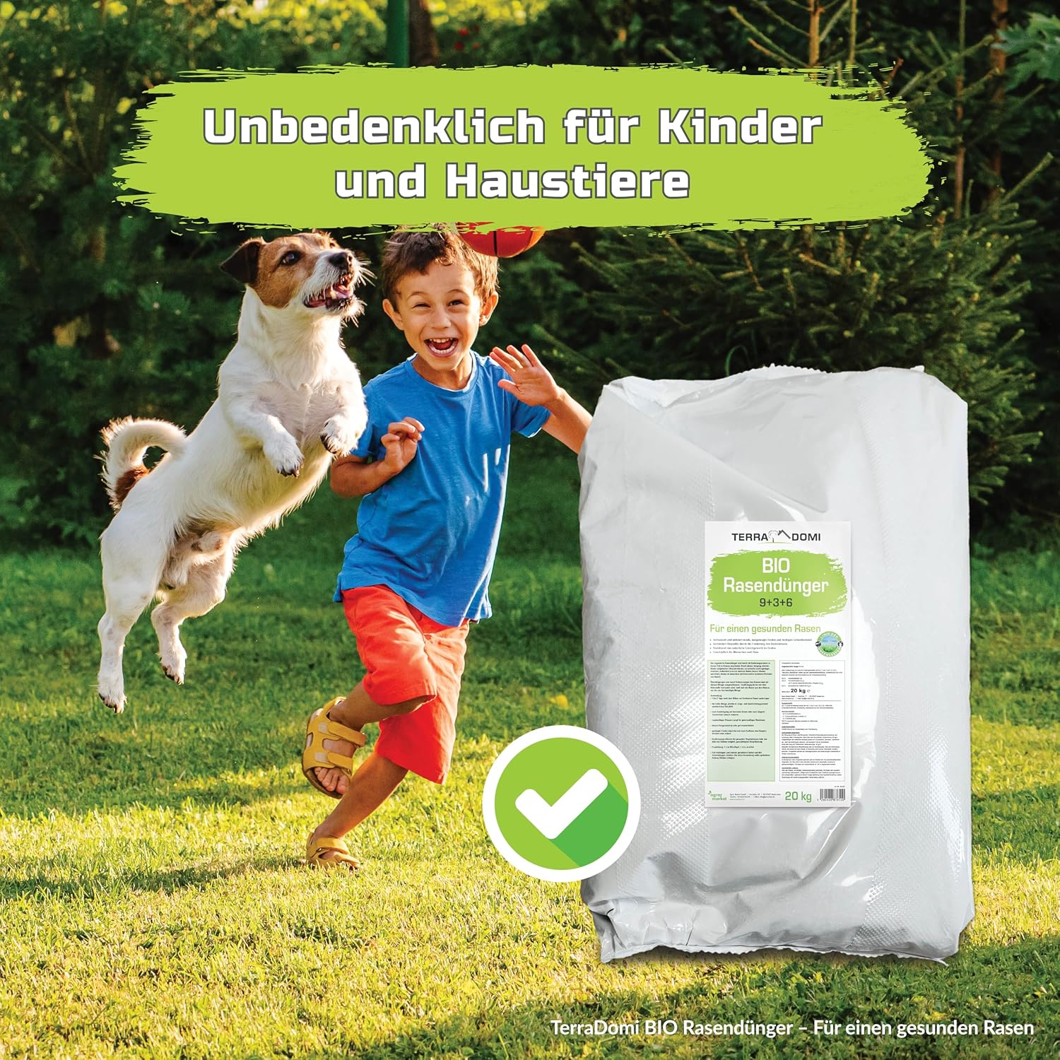 TerraDomi Bio Rasendünger Frühjahr & Sommer 20kg