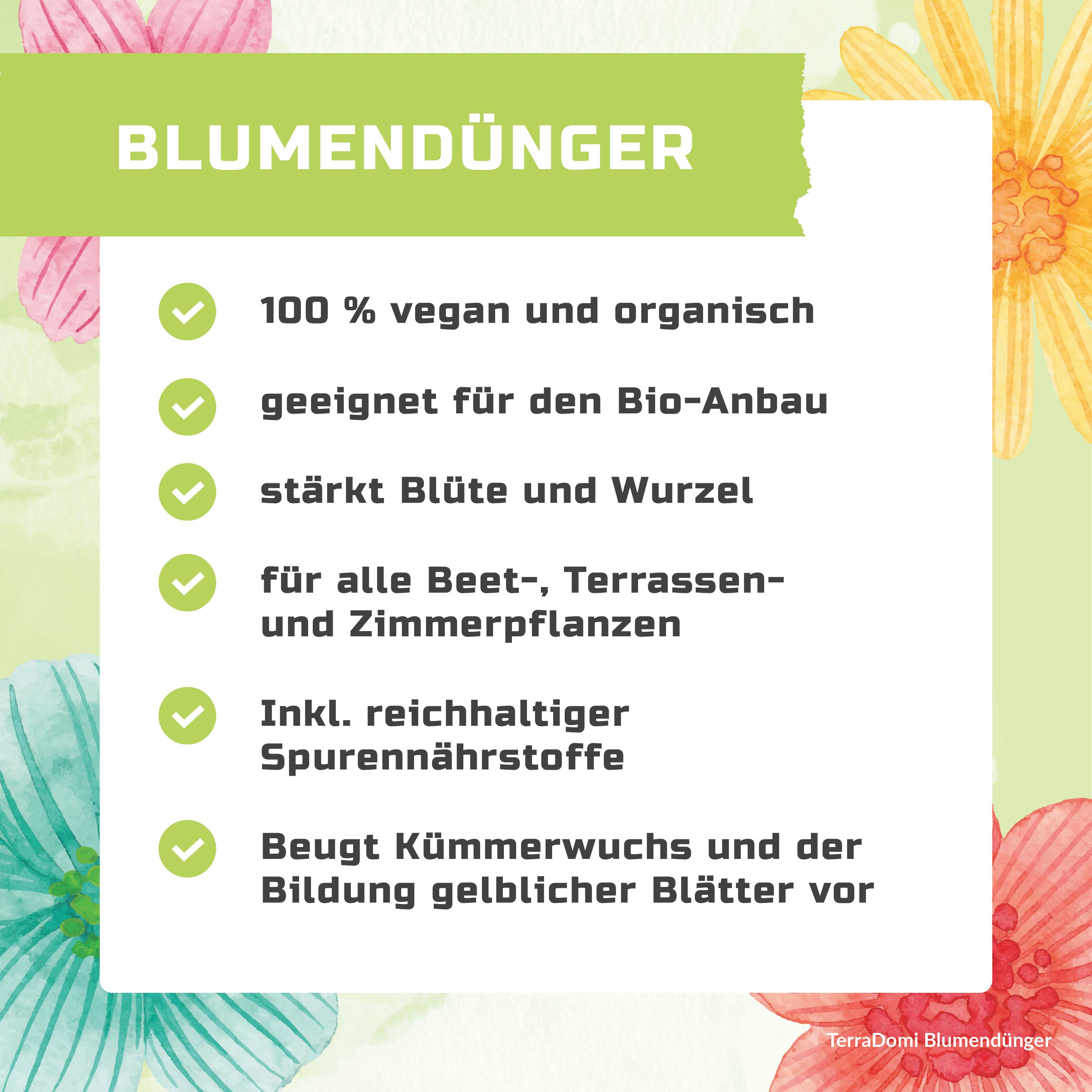 TerraDomi Blumendünger 1 Liter Flüssigdünger Konzentrat