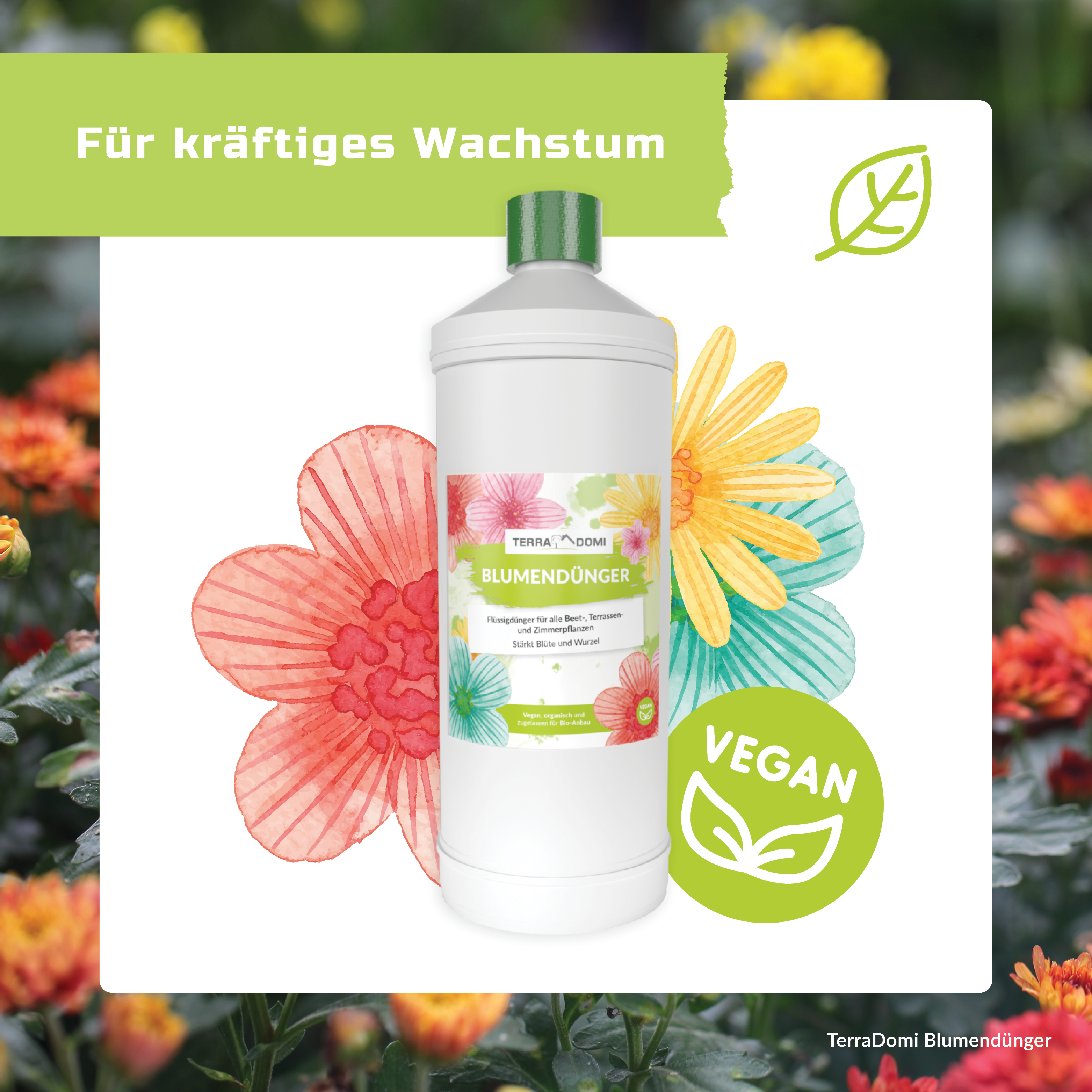 TerraDomi Blumendünger 1 Liter Flüssigdünger Konzentrat