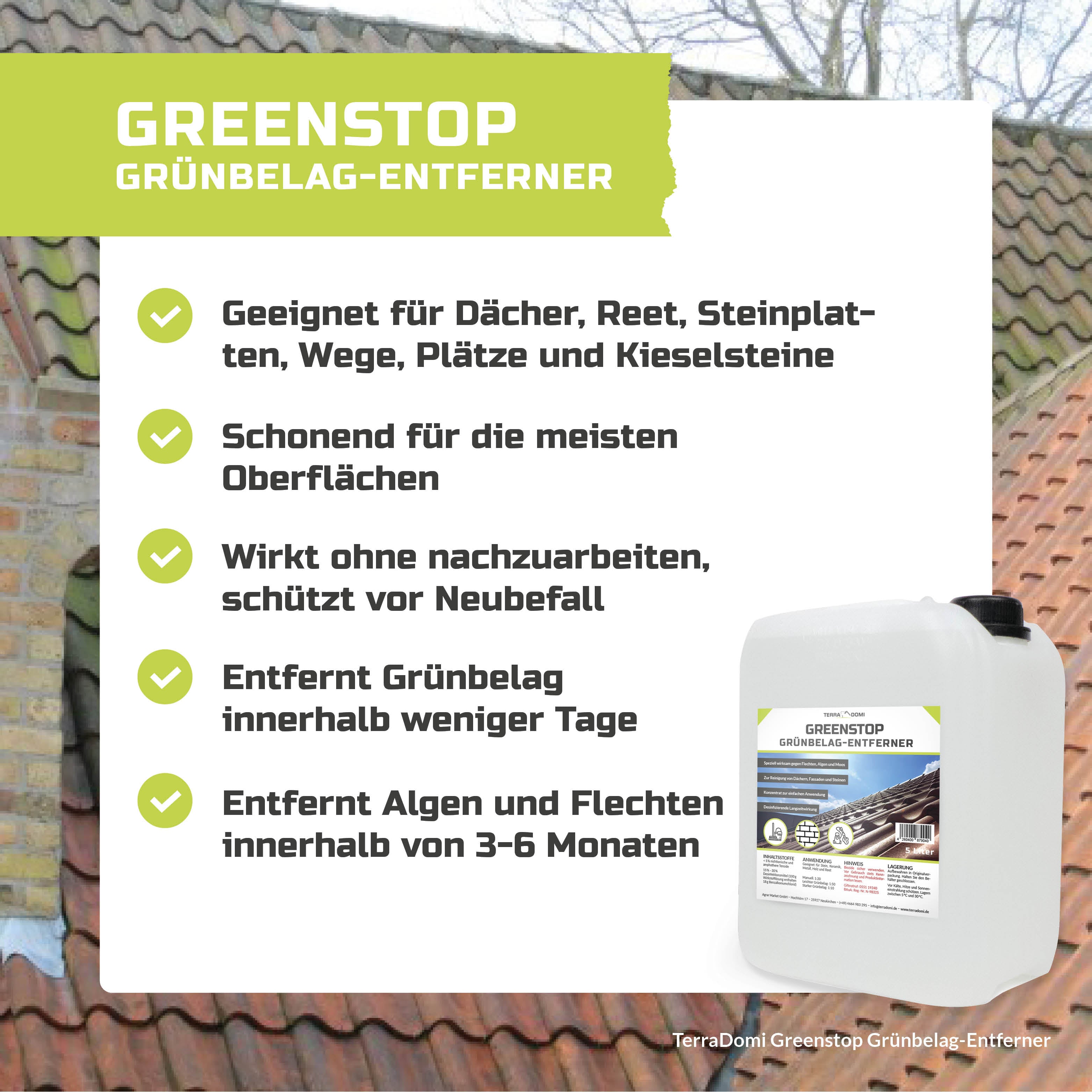 Greenstop Grünbelagentferner für den Außenbereich