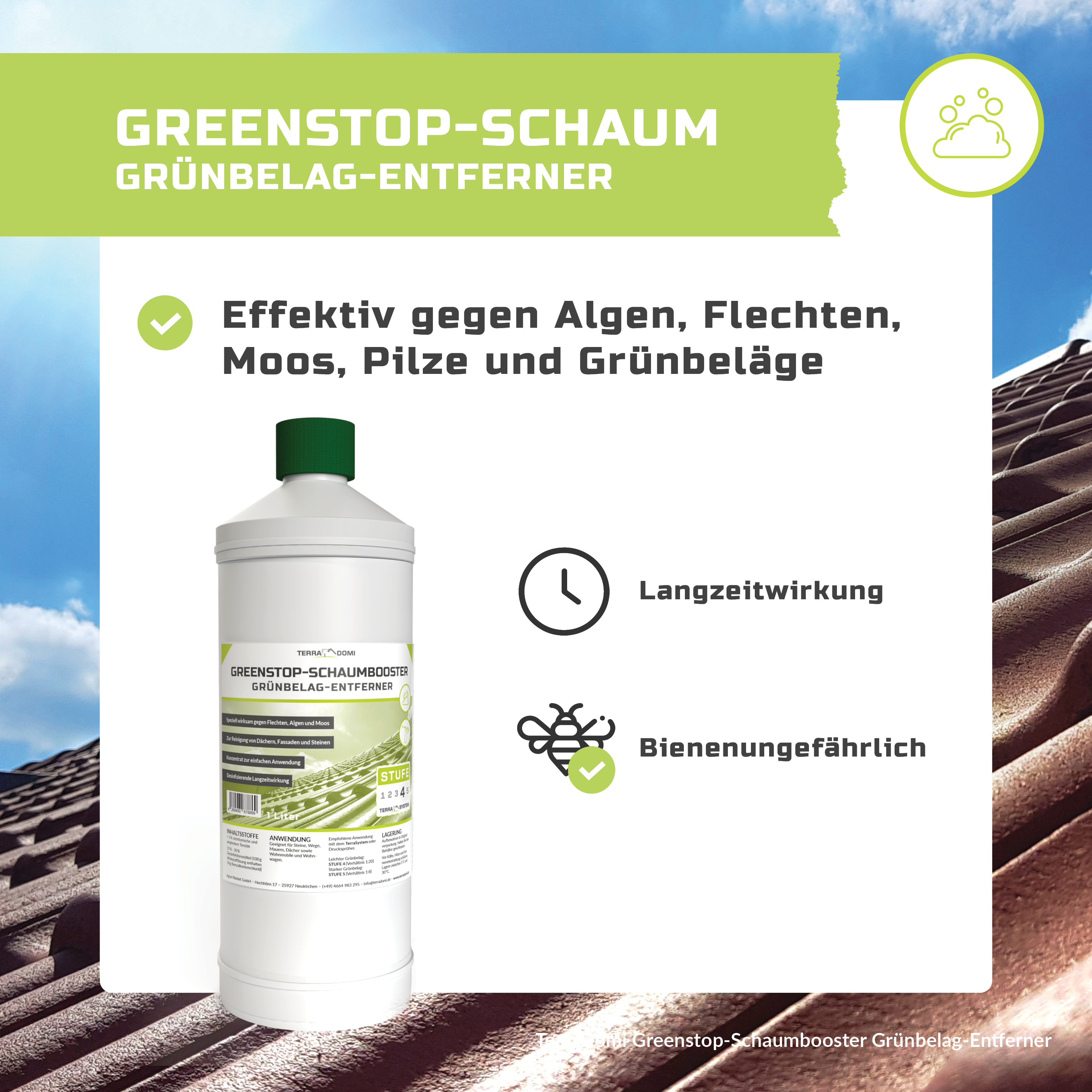Greenstop-Schaumbooster - Grünbelagentferner