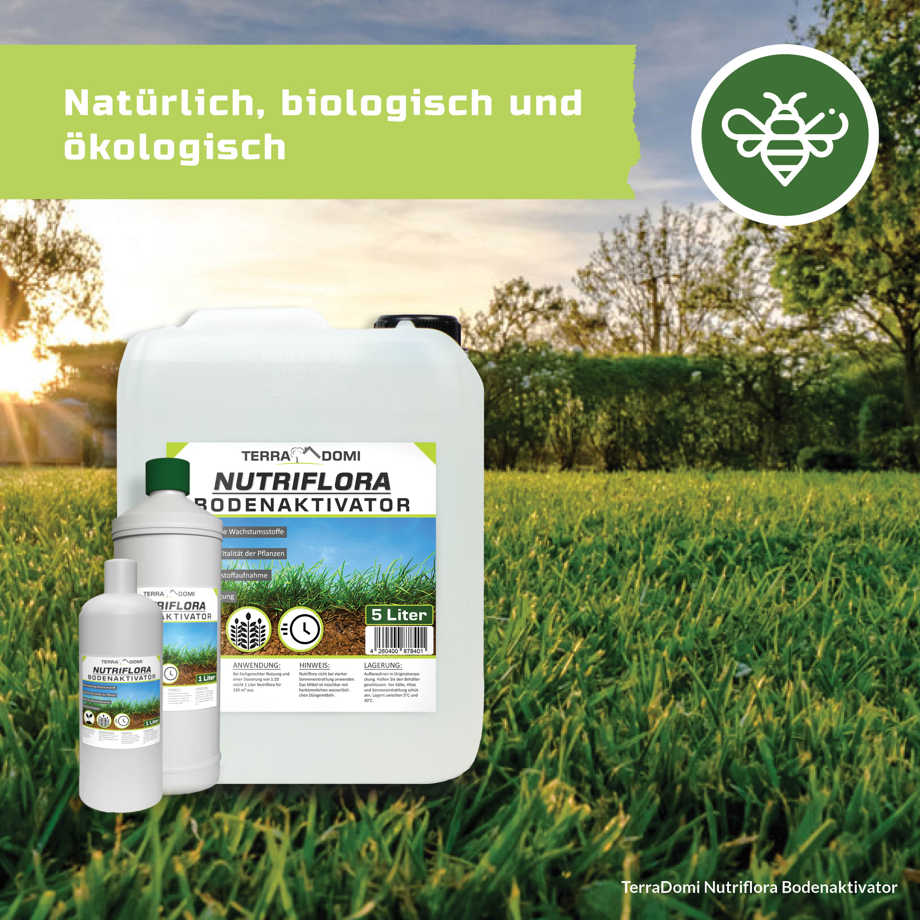 Nutriflora Bodenaktivator, Flüssigdünger für 20% mehr Wachstum und Ertrag