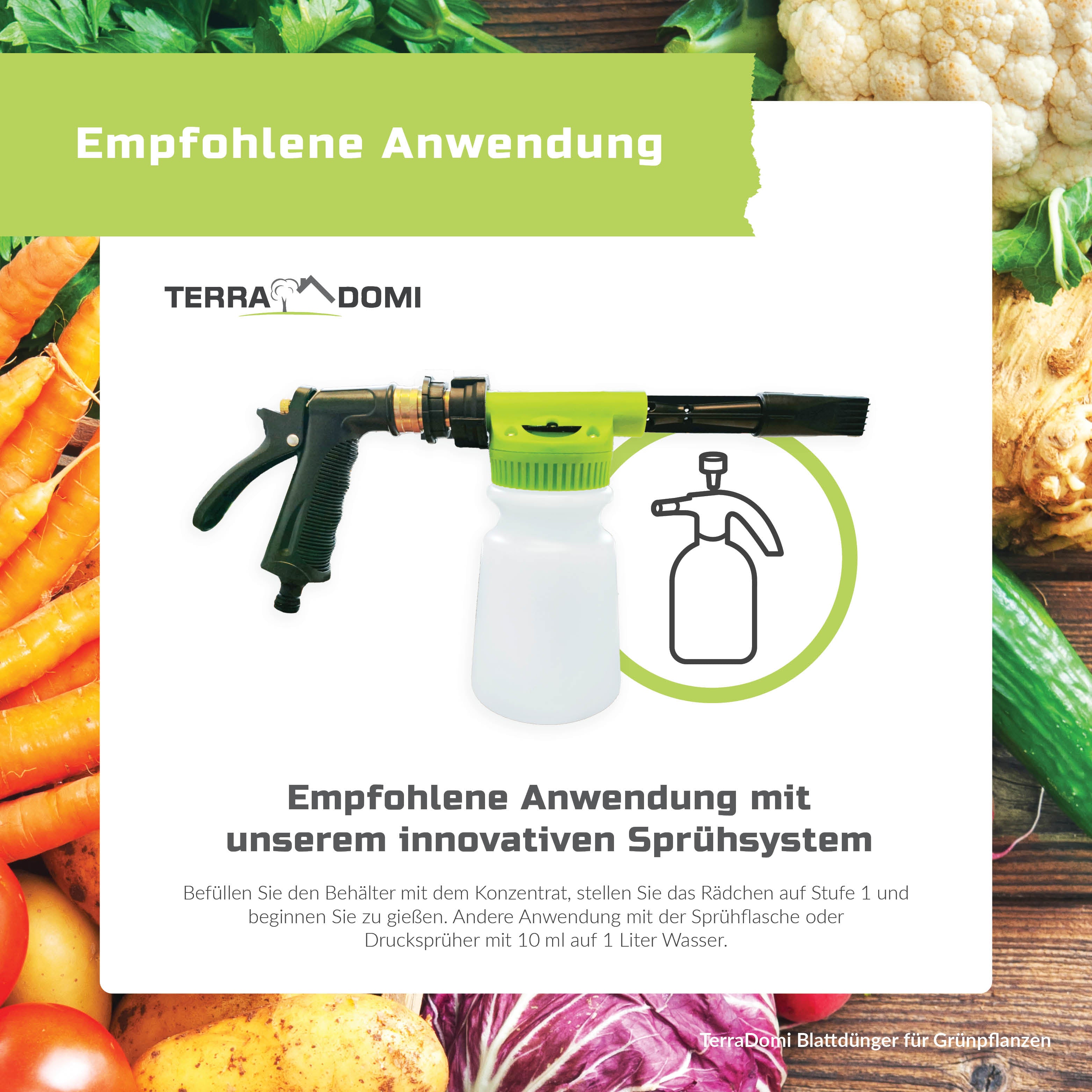 TerraDomi Blattdünger für Grünpflanzen | Für Palmen, Kakteen und andere Pflanzen