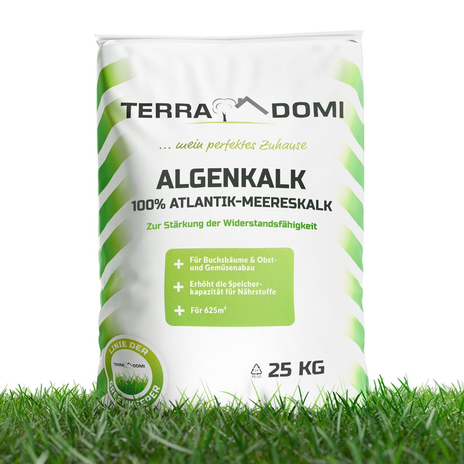 25-kg-Sack TerraDomi Algenkalk aus 100 % Atlantik-Meereskalk, stärkt die Widerstandsfähigkeit, für Buchsbäume sowie Obst- und Gemüseanbau, erhöht die Nährstoffspeicherkapazität, ausreichend für 625 m².