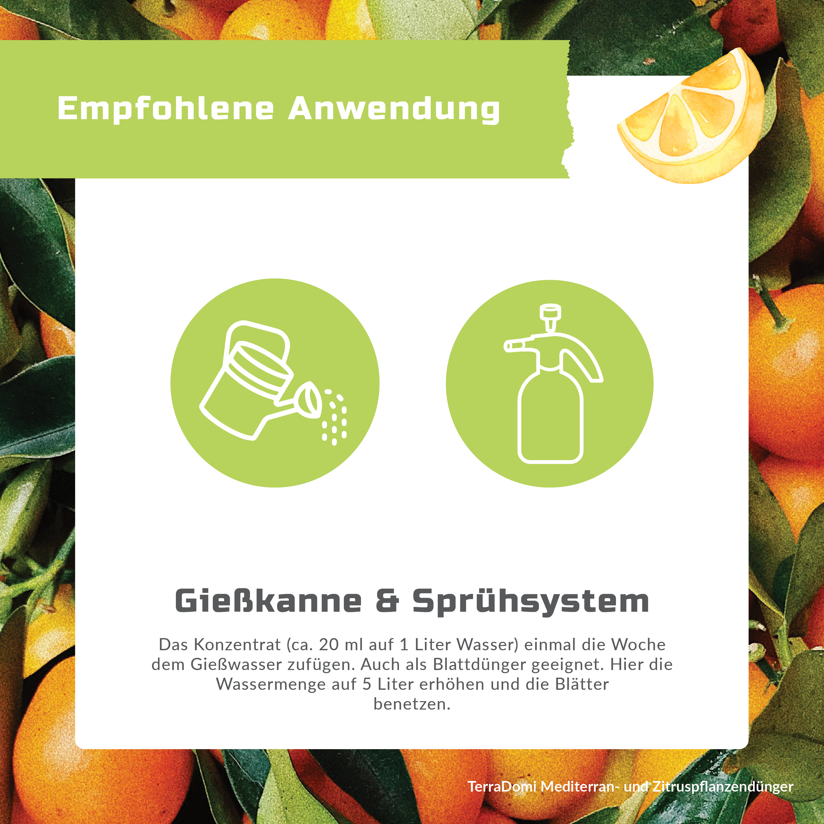 TerraDomi Mediterran- & Zitruspflanzendünger 1 Liter Flüssigdünger Konzentrat