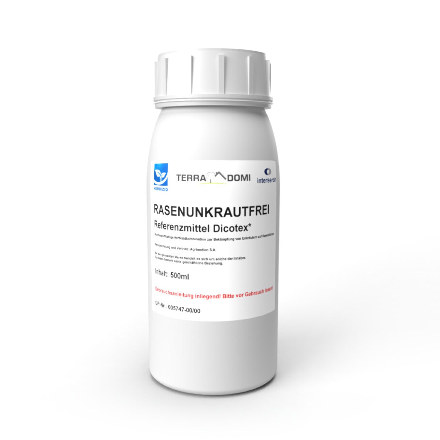 TerraDomi Dicotex Rasenunkrautfrei 500 ml zur Bekämpfung von Löwenzahn, Klee und breitblättrigem Unkraut im Rasen.