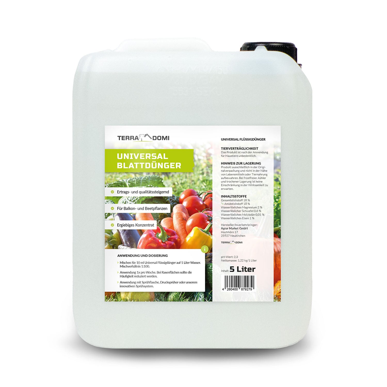 TerraDomi Blattdünger Universal | Konzentrat für Rasen, Gemüse und Beete | Spezialdünger