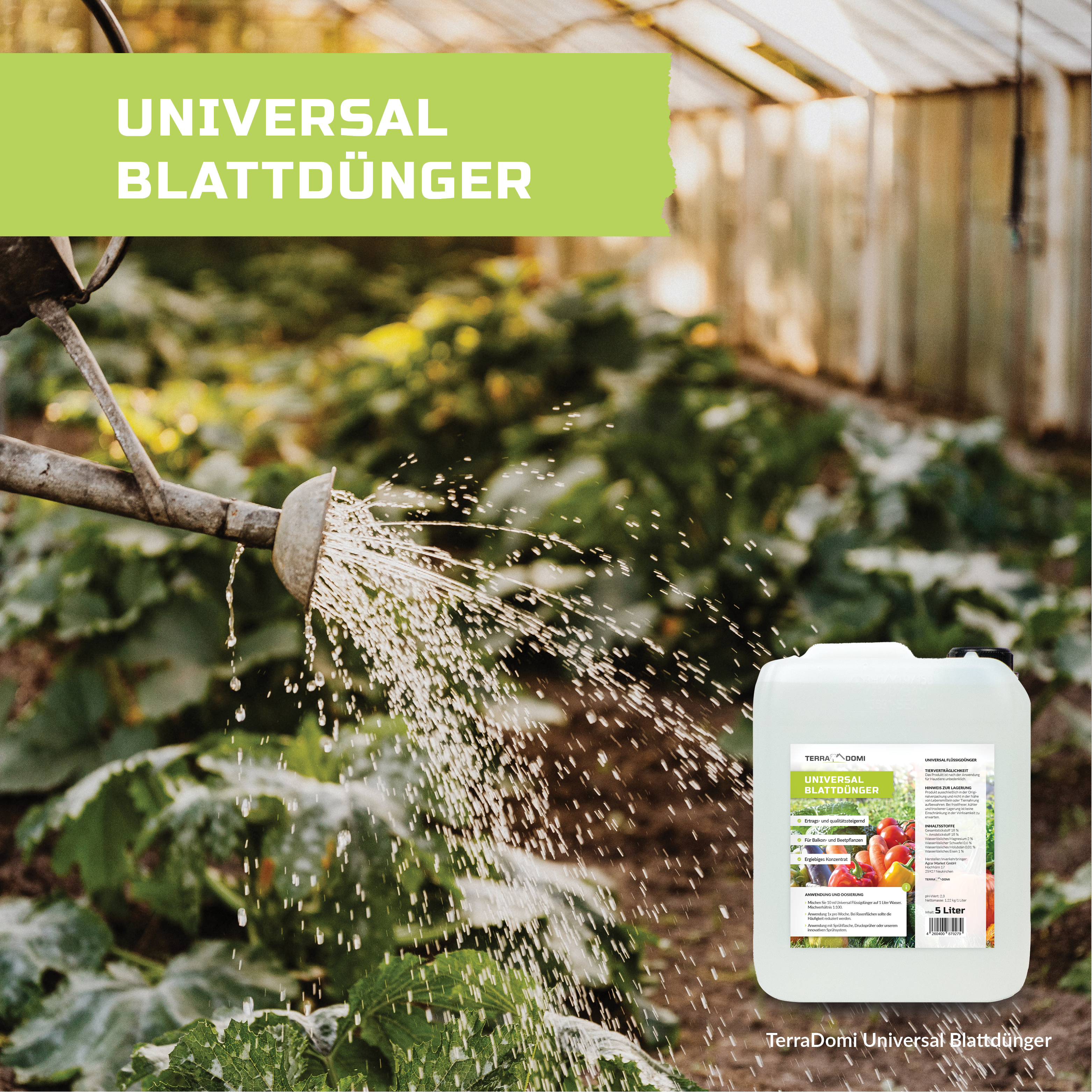 TerraDomi Blattdünger Universal | Konzentrat für Rasen, Gemüse und Beete | Spezialdünger