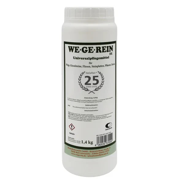 We.ge.rein Universalpflegemittel für Wege, Kieselsteine, Fliesen, Steinplatten, Beton