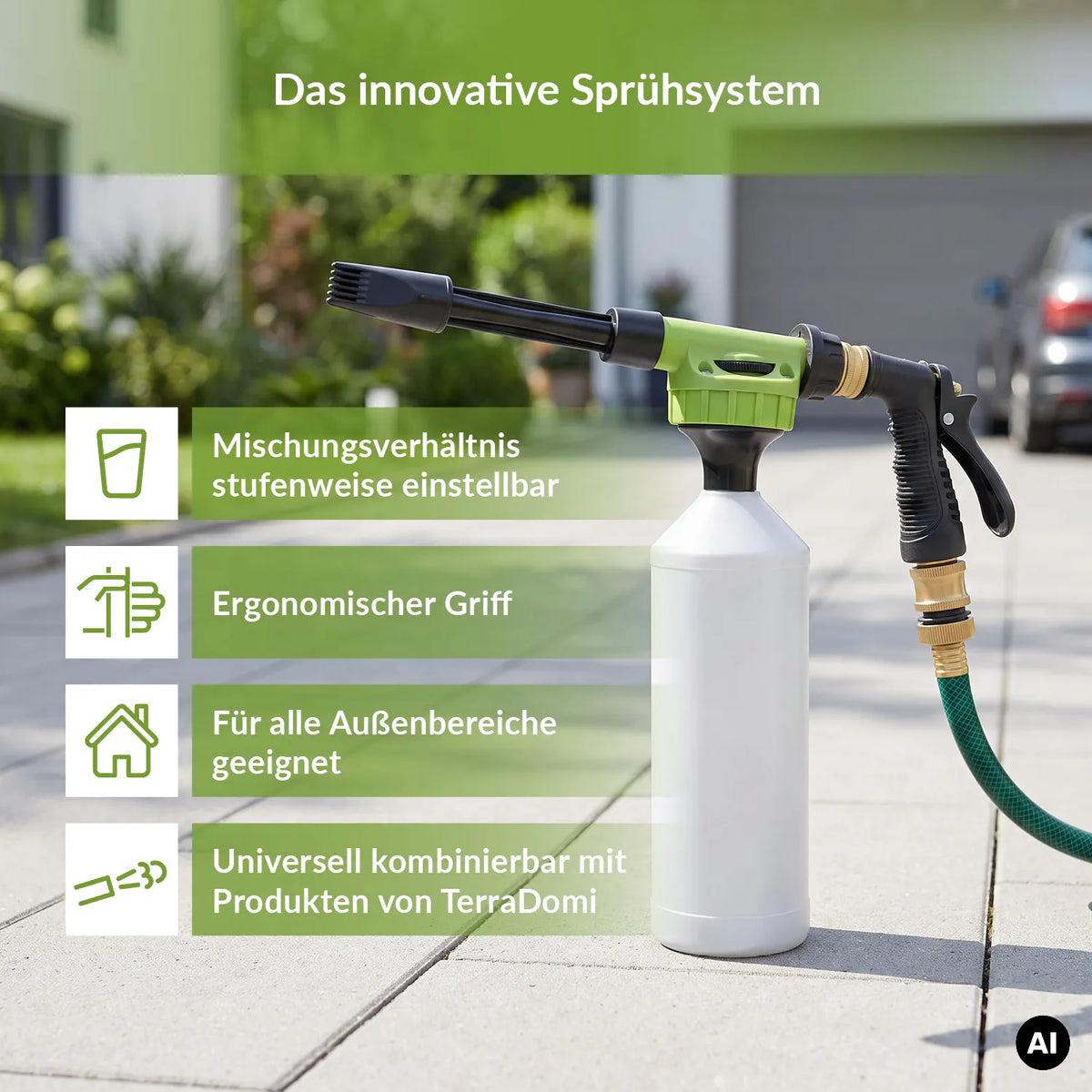 TerraDomi Innovatives Sprühsystem, multifunktionales Handsprühgerät