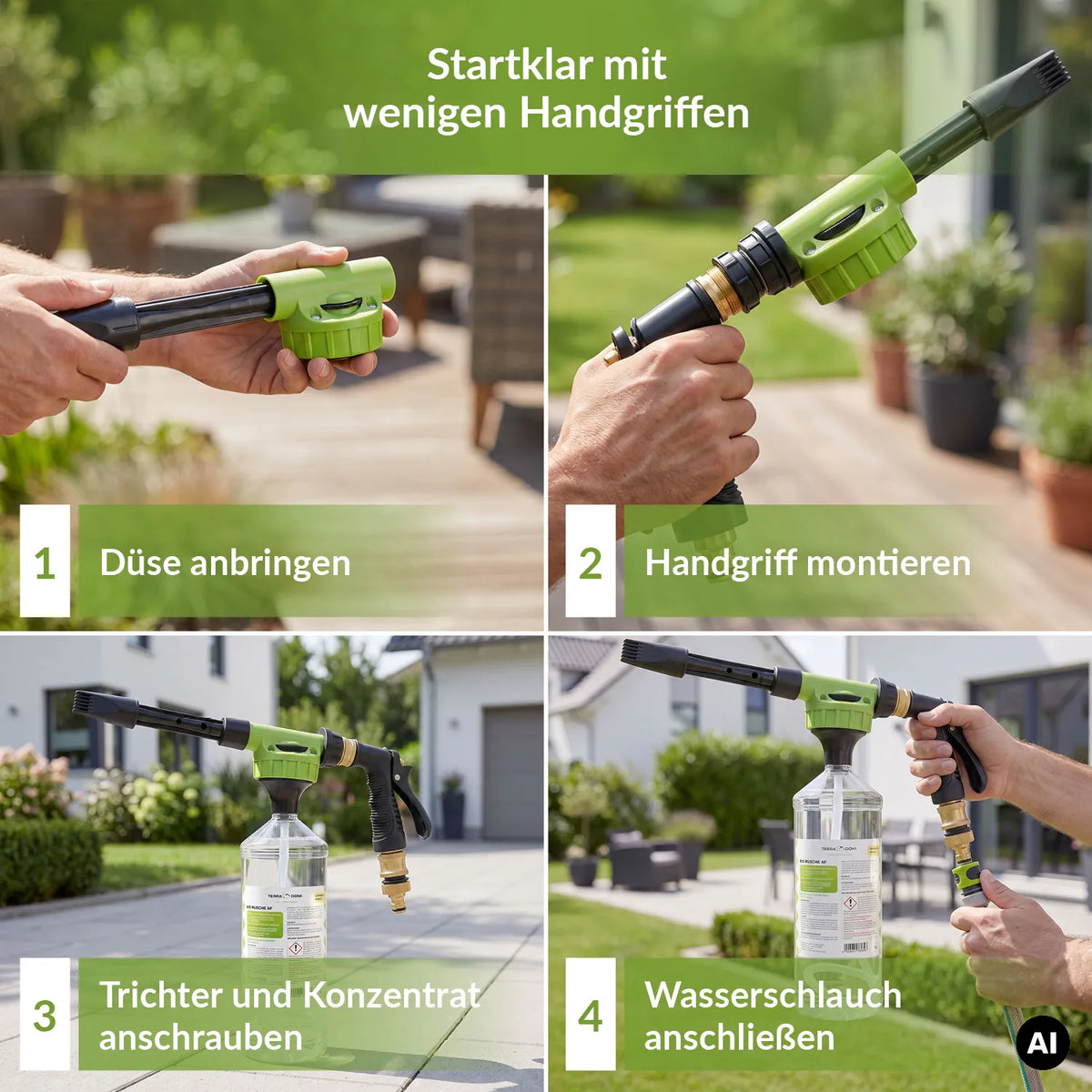 TerraDomi Innovatives Sprühsystem, multifunktionales Handsprühgerät