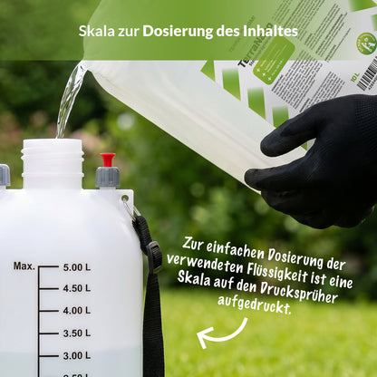 Drucksprüher mit Dosierskala zur einfachen und präzisen Anwendung der TerraNano Steinimprägnierung