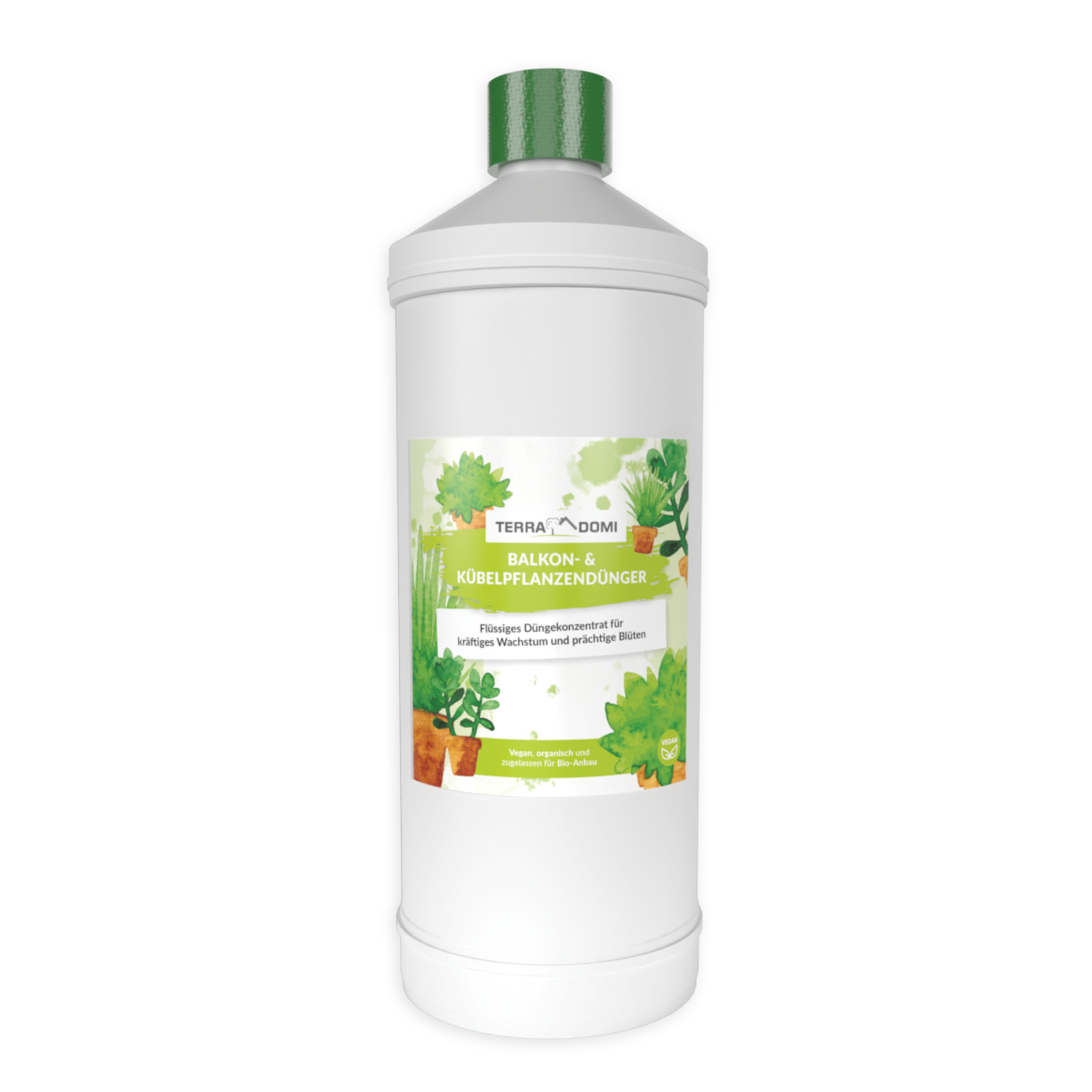 TerraDomi Balkon- und Kübelpflanzendünger 1 Liter Flüssigdünger Konzentrat