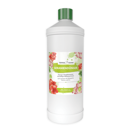 TerraDomi Geraniendünger 1 Liter Flüssigdünger Konzentrat