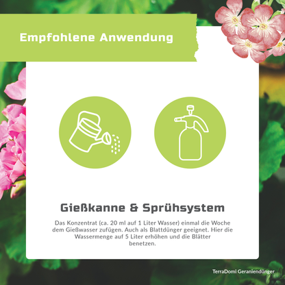 TerraDomi Geraniendünger 1 Liter Flüssigdünger Konzentrat