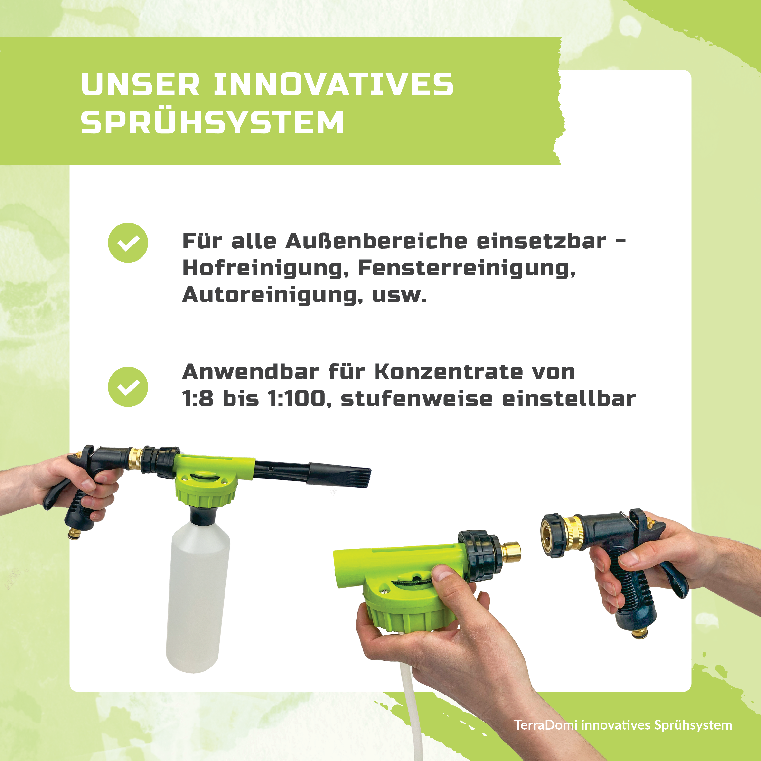 TerraDomi Innovatives Sprühsystem, multifunktionales Handsprühgerät