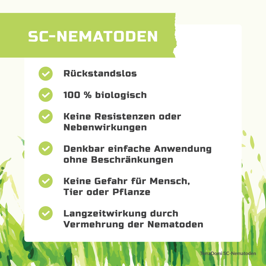 TerraDomi SC Nematoden gegen Maulwurfsgrillen, Erdraupen und Wiesenschnaken