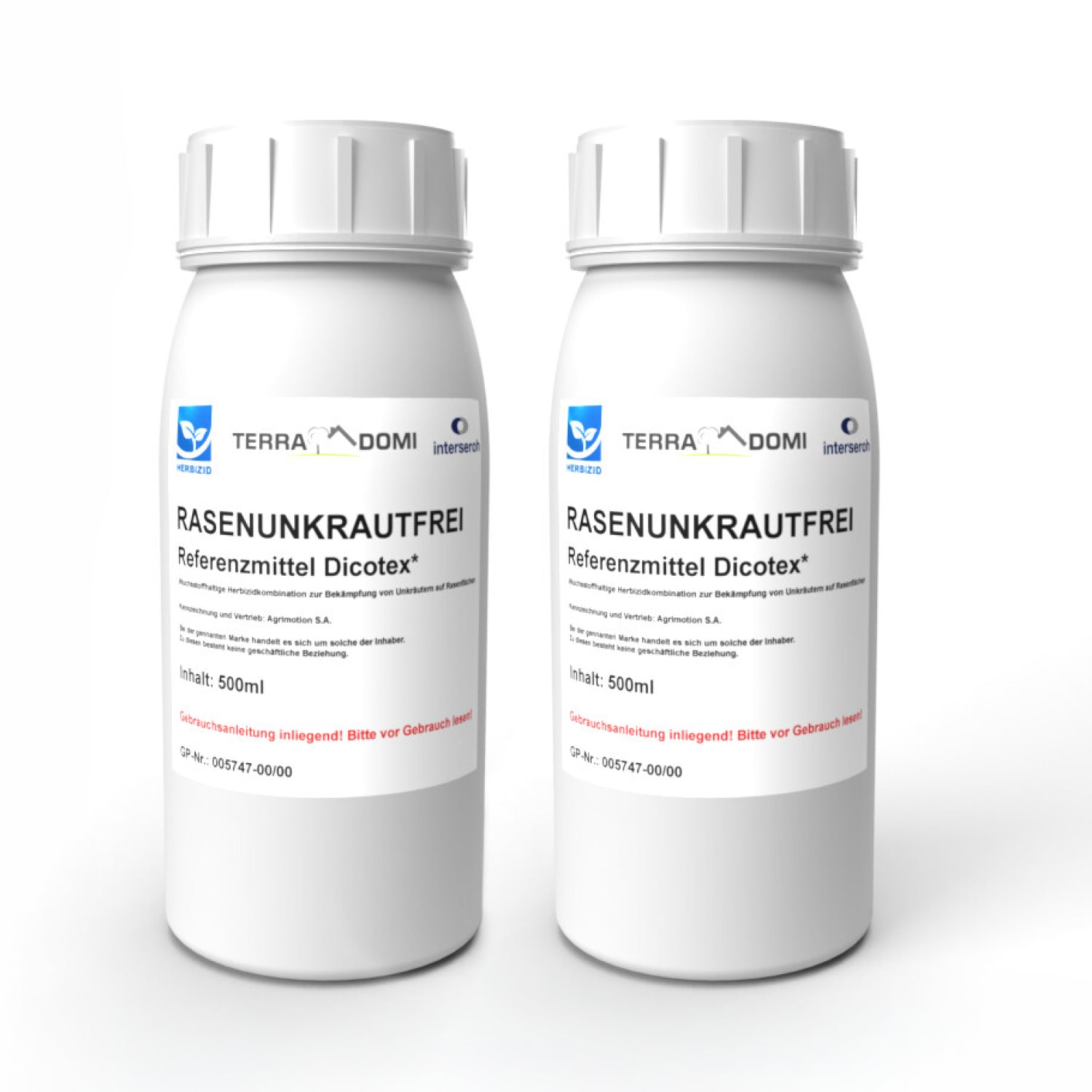 TerraDomi Dicotex Rasenunkrautfrei im Doppelpack mit 2 x 500 ml für größere Rasenflächen.