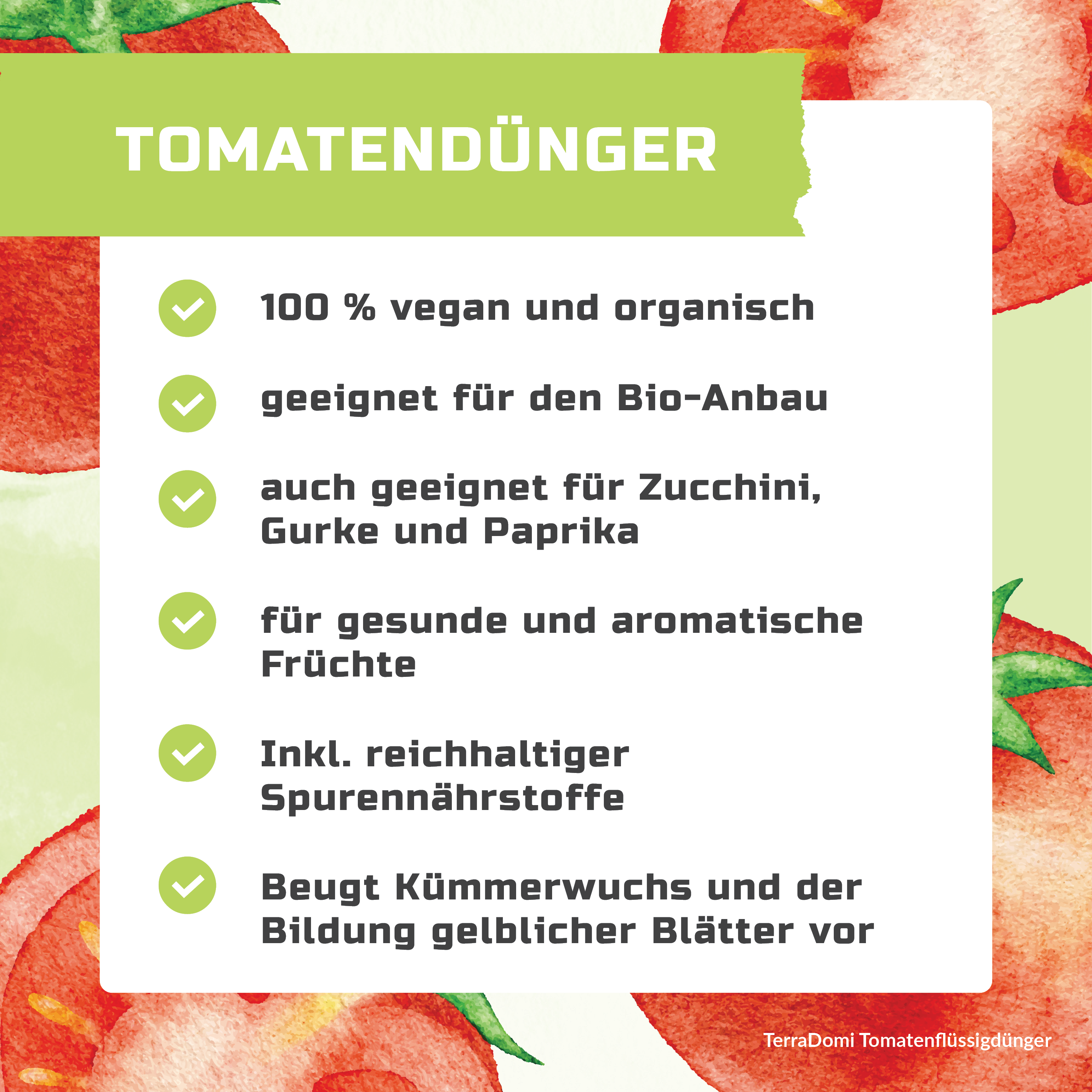 TerraDomi Tomatendünger 1 Liter Flüssigdünger Konzentrat