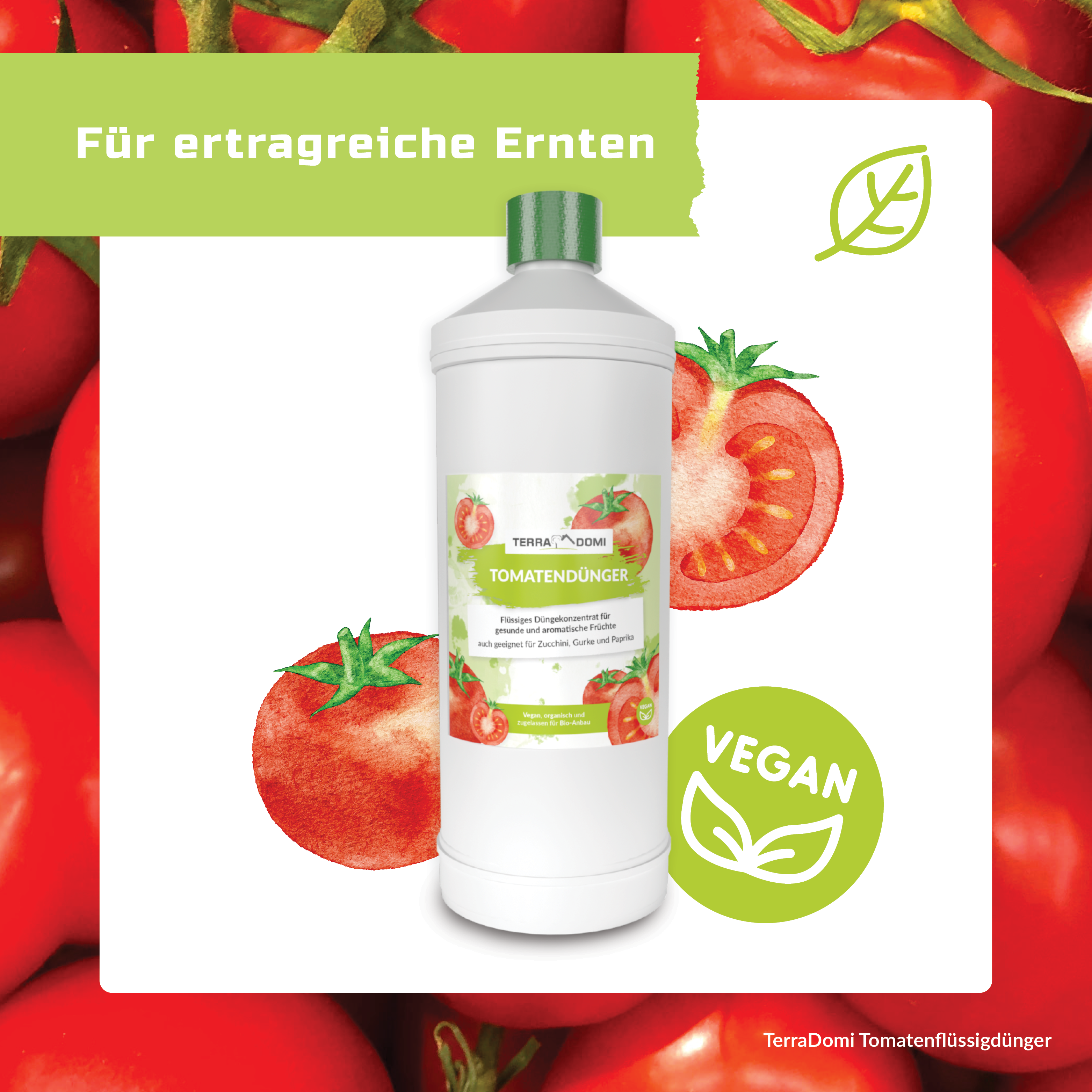 TerraDomi Tomatendünger 1 Liter Flüssigdünger Konzentrat