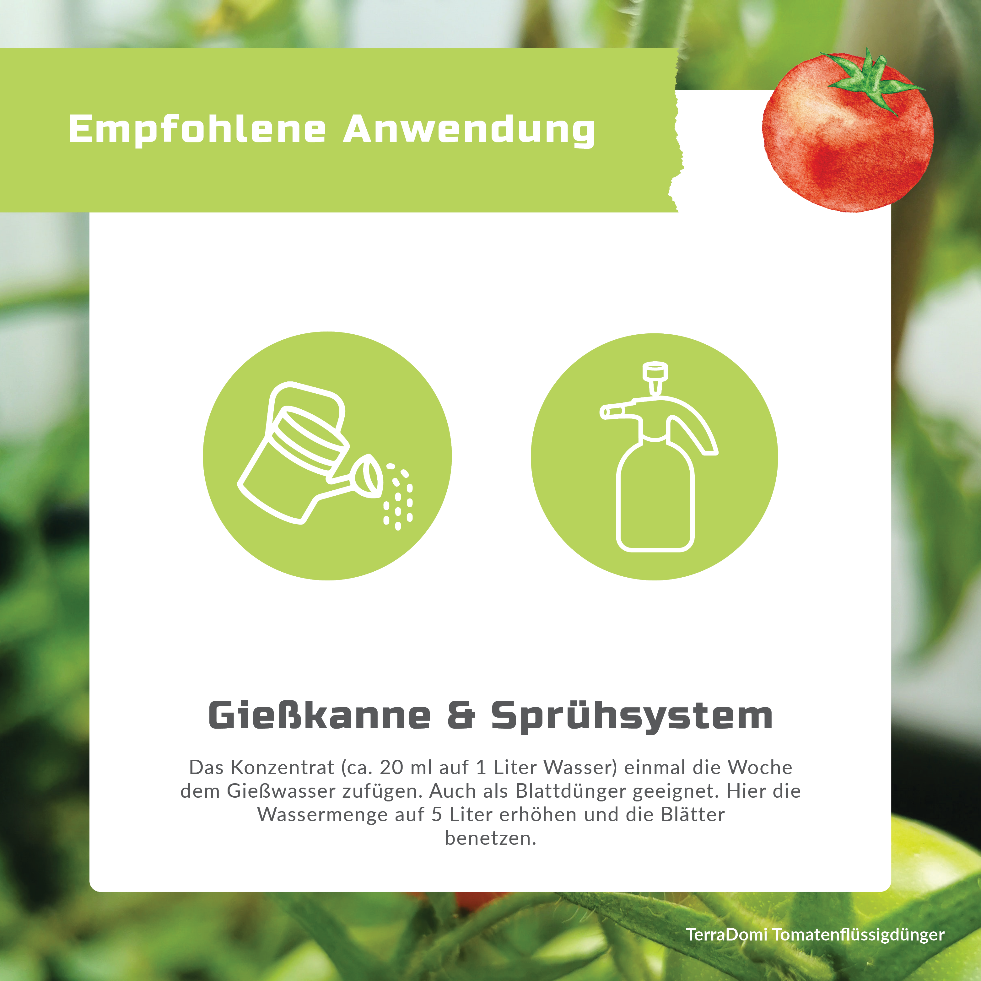 TerraDomi Tomatendünger 1 Liter Flüssigdünger Konzentrat
