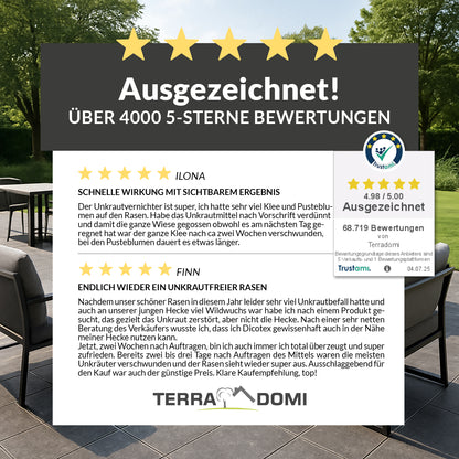 Kundenbewertungen und Erfahrungen mit TerraDomi Dicotex Rasenunkrautfrei.