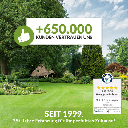TerraDomi Dicotex für gepflegte Rasenflächen – über 650.000 zufriedene Kunden seit 1999.