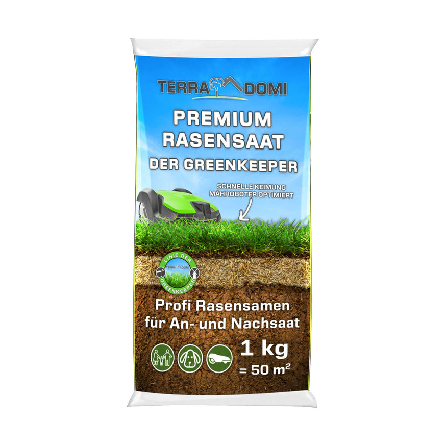 Premium Rasensamen für An- & Nachsaat I strapazierfähige und robuste Rasensaat der Greenkeeper